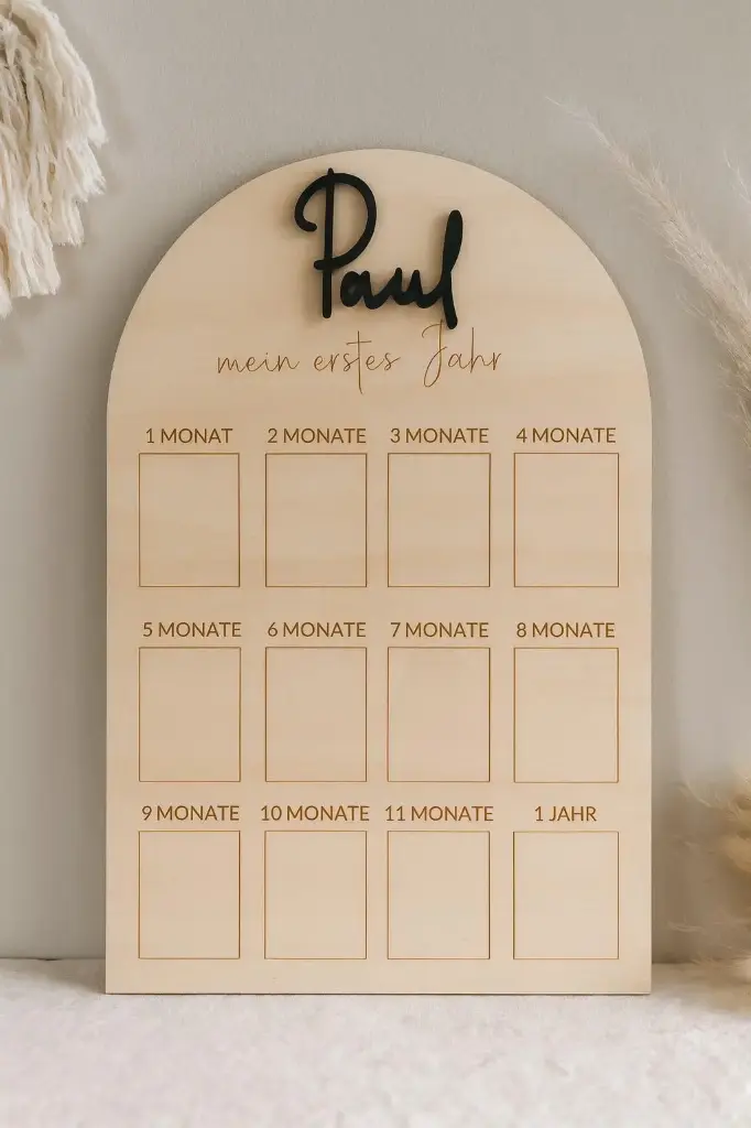 Baby Meilensteintafel Holz